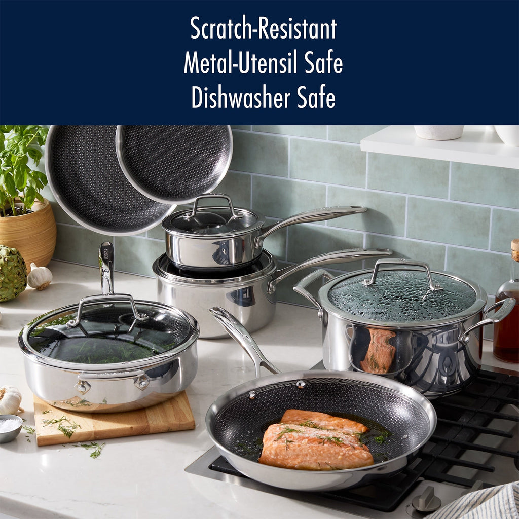 Ensemble de 3 poêles à frire HENCKELS Paradigm avec spatule et cuillère de service en prime - 5 pièces