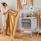 Table de bricolage réglable en hauteur avec étagères de rangement, table de découpe pliante mobile pour la maison, le bureau, la salle de couture, la salle d'artisanat