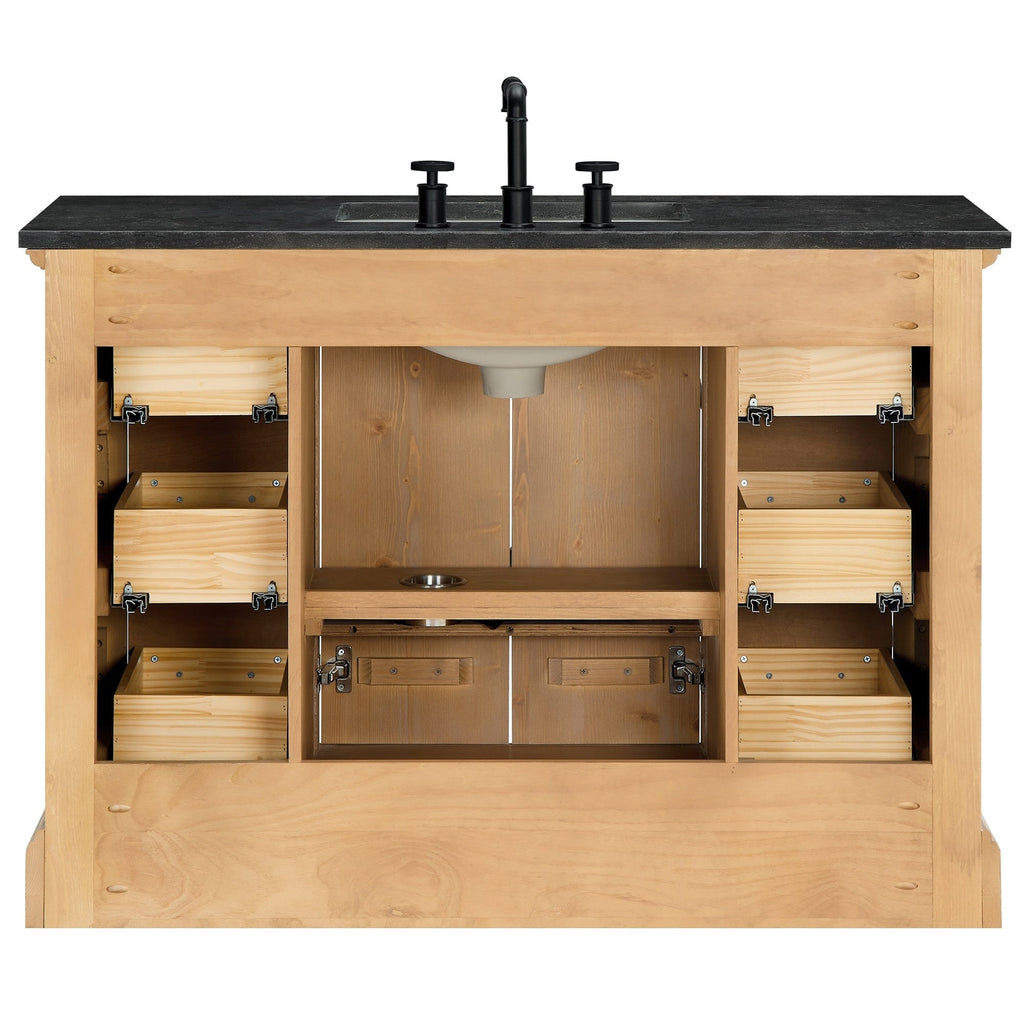 Meuble-lavabo Hervas avec plateau en marbre naturel sans miroir