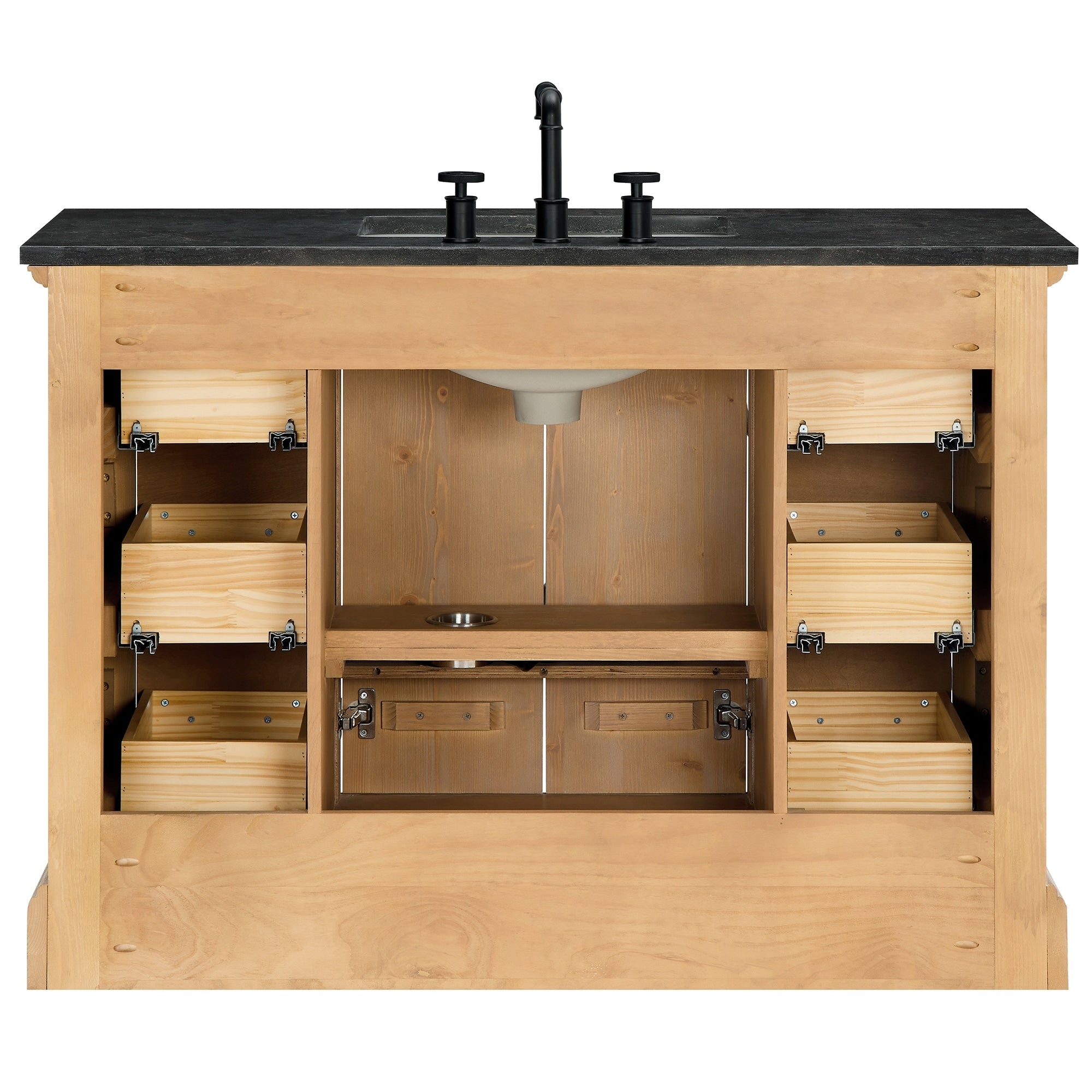 Meuble-lavabo Hervas avec plateau en marbre naturel sans miroir