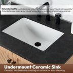 Meuble-lavabo Hervas avec plateau en marbre naturel sans miroir