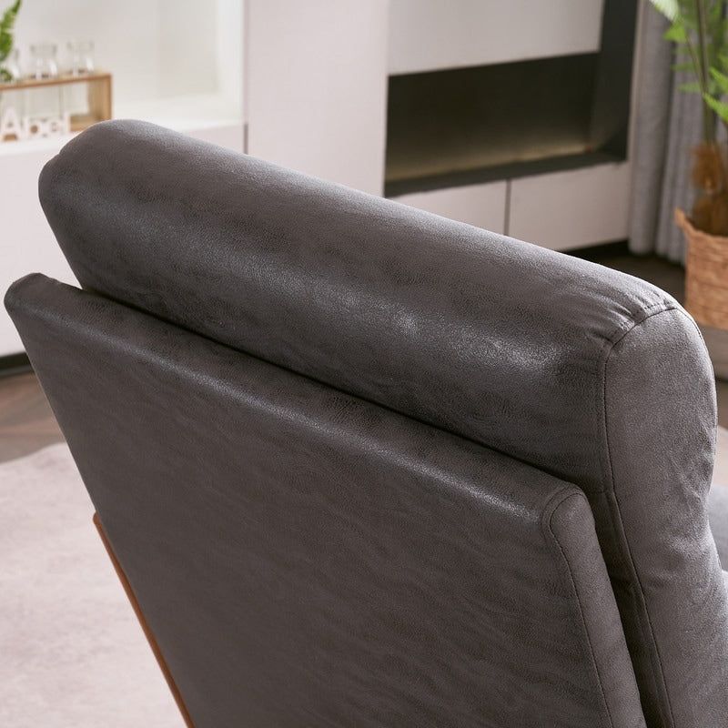 Chaise de loisirs à dossier haut en bois massif avec accoudoirs et dossier Chaise d'appoint